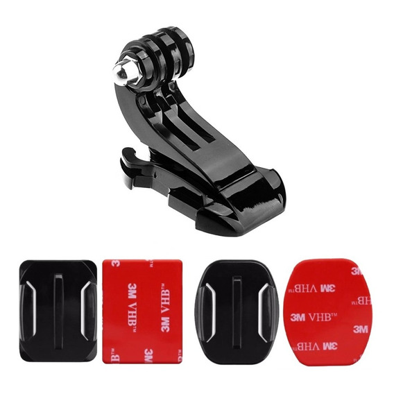 Kit Anclaje Adaptador J + Base Curva Y Plana Adhesivas Gopro