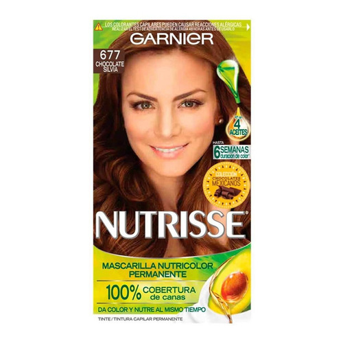 Tinte De Cabello Garnier Nutrisse 677 Chocolate Silvia 1 Pieza