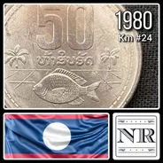 Laos - 50 Att - Año 1980 - Aluminio - Km #24 - Escudo :