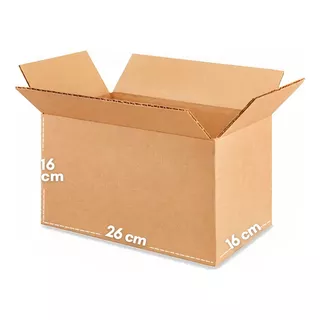 Cajas De Cartón Para Envíos 26x16x16cm 100pzs Mayoreo
