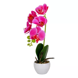 Flor Artificial Orquídea Pequeña Con Macetero
