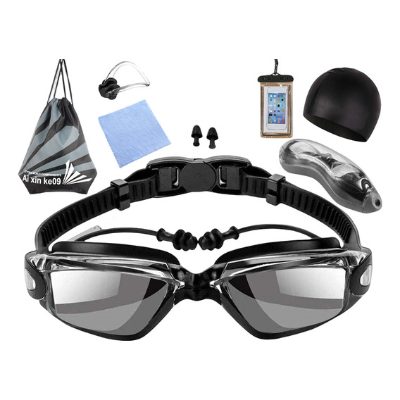 Gafas De Natación Goggles Sin Fugas Protección Uv,kit 8 En 1