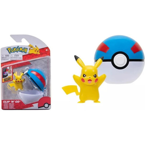 Pikachu 5cm Con Pokebola 7cm Pokemon Clip N Go Wicked Cool S