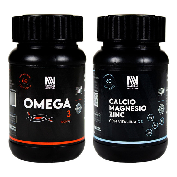 Natural Nutrition Kit Omega 3 + Calcio Magnesio Zinc D3 3c