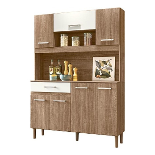 Mueble Cocina Bajo Mesada Aereos Kit Completo Magazin 120 Color Marrón