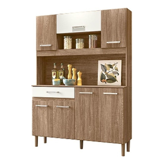 Mueble Cocina Bajo Mesada Aereos Kit Completo Magazin 120 Color Marrón