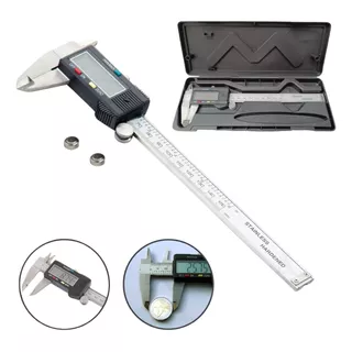 Paquímetro Digital Eletrônico Inox C/estojo Bateria Titanium