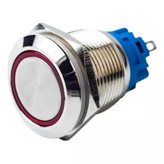 Boton Metalico Switch Momentaneo Iluminado 22mm Conector 12v
