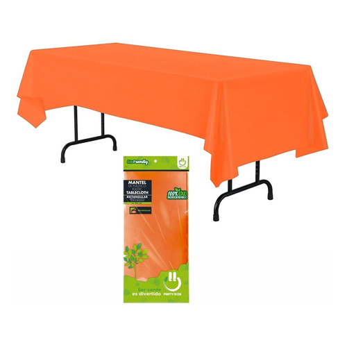 Mantel Rectangular Desechable Marca Party Is On Color Naranja