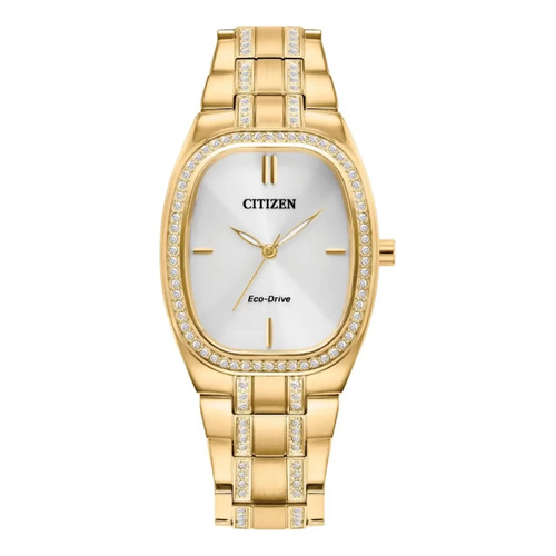 Reloj Citizen Eco Drive Crystal Em1082-50a Color de la correa Dorado Color del bisel Dorado