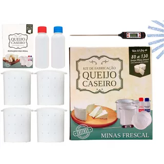 Kit Fabricaçao Queijo Minas 500g Completo + Coalho + Receita