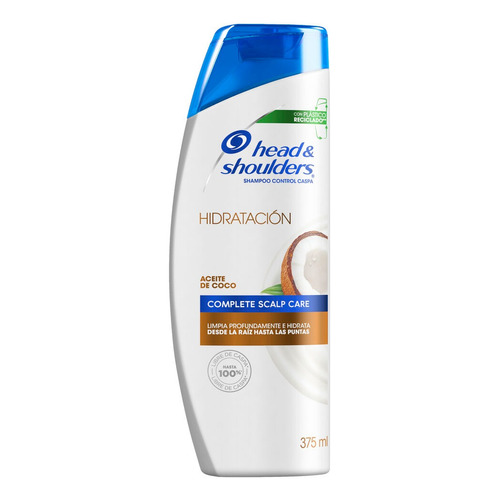 Shampoo Head & Shoulders Hidratación Aceite de Coco en botella de 375mL por 1 unidad