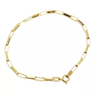 Pulseira Masculina Oca Grossa Ouro 18k Elos Longos Cart 