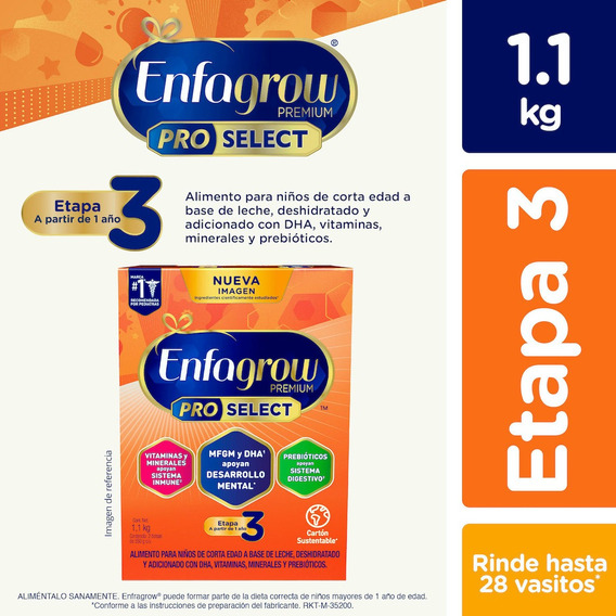 Fórmula Infantil Enfagrow Pro Select Etapa 3 Caja 1.1 Kg