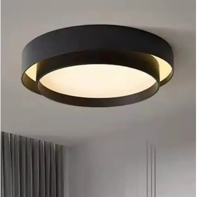 Plafon Led Sal Negro Aplique 50cm 48w Cct Luz Desing Negro