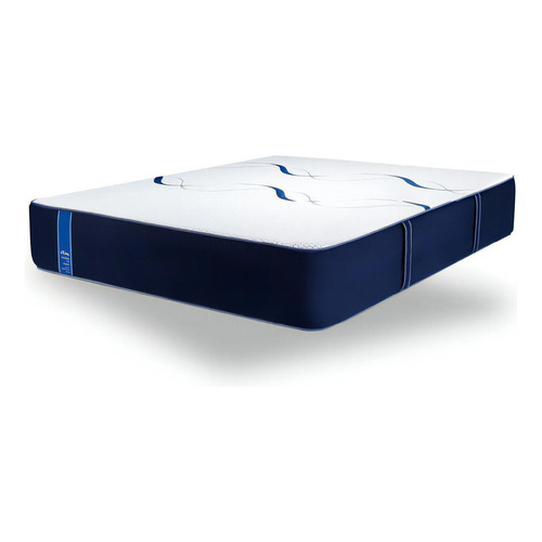 Colchon Piero Dreamfit Foam 200 X 160 Medida Queen Espuma Color Azul Y Blanco