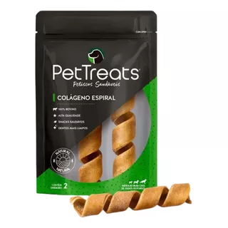 Petisco Para Cachorro Natural 2un Colágeno Espiral Pettreats