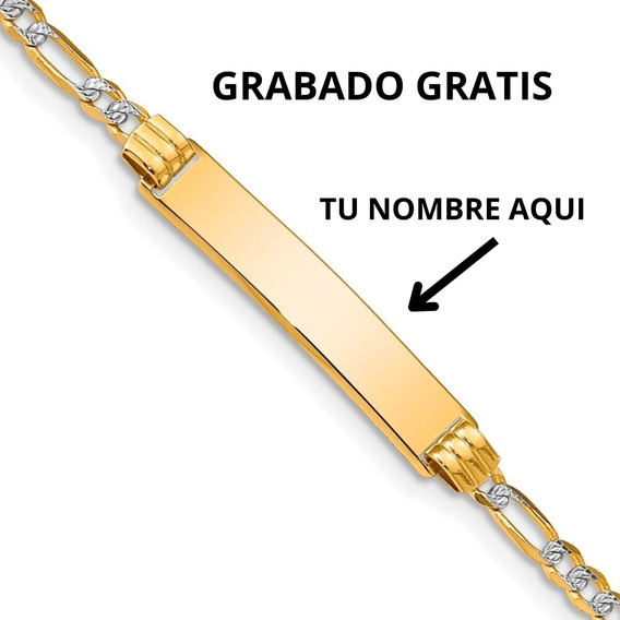 Esclava 3x1 Diamantada Para Niños Oro 10k 14cm 5mm Italiano 