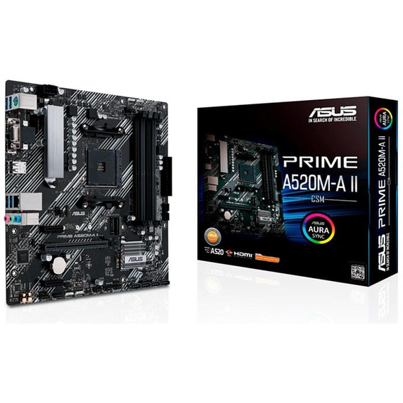 Tarjeta Madre Asus Prime A520m-a Ii Csm Am4 Ranuras Ram 4 