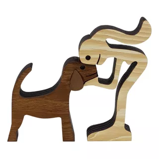 Escultura Cachorro Miniatura Pet Madeira Vários Modelos