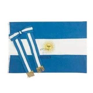 Bandera Argentina De Ceremonia Jardin * Con Moño * Oficial