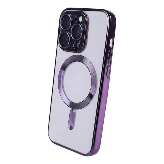 Funda iPhone 14 Pro Max Magsafe + Protector Camara Morado