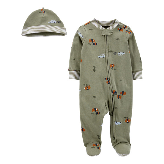 Pijama 1 Pieza Con Pie Y Gorro De Algodón Carters 1n674610