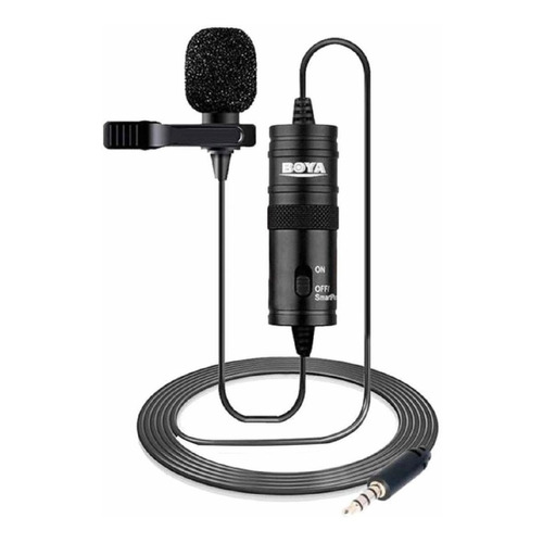 Microfone de Lapela Simples BY-M1 Boya Preto