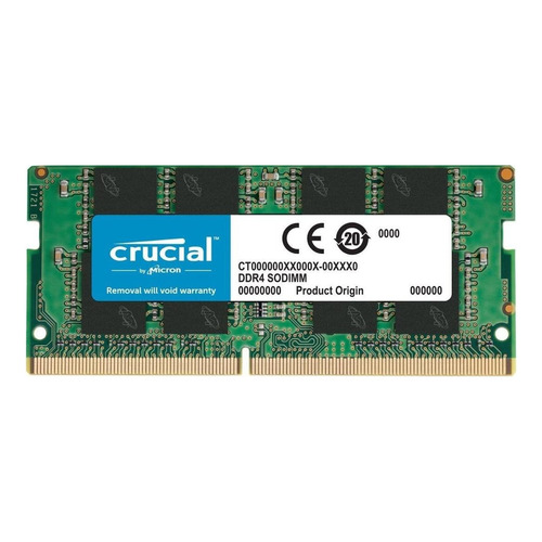 Memoria RAM Gamer Crucial Portatil 8GB DDR4 Frecuencia 3200MHz