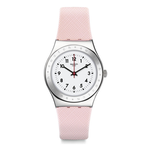 Reloj Swatch Mujer Irony Pink Reflexion Yls200 Color de la malla Rosa claro Color del bisel Plateado Color del fondo Blanco