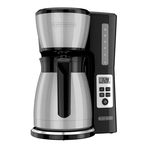 Cafetera Black+Decker CM2046S semi automática plateada y negra de filtro 120V