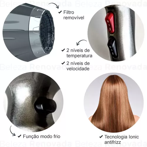 2800W Secador de cabelo elétrico profissional de velocidade