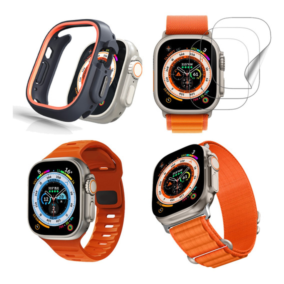 2 Correa Y Funda Y Film Protector Para Apple Watch Ultra 2 1