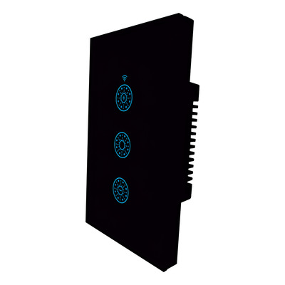Interruptor Smart Dimerizable Negro Tapa Vidrio Tbcin