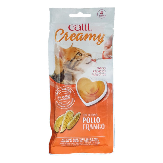 Catit Creamy Sabor Pollo Caja X 12 Unidades 