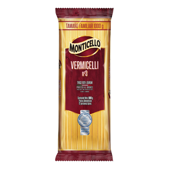 Pasta Vermicelli  Monticello 1000 Gr - g a $12