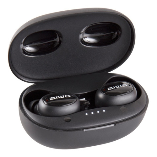 Audífonos Inalámbricos Micrófono Bluetooth Tws Aiwa  Aw-7 Color Negro
