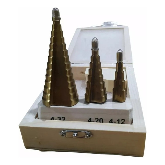 Broca Escalonada 4-12/20/32 Barovo Caja Premium Kit Set X3 