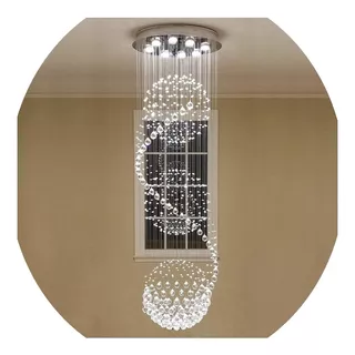 Lustre Cristal 3 Globos 60cm 3 Metros A 3,5 Metros Promoção 