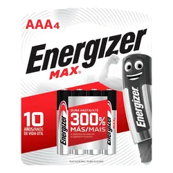 4 Pilas AAA Energizer MAX E92 Alcalina