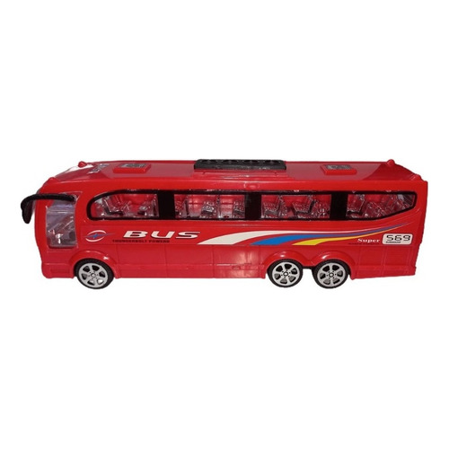 Bus Colectivo De Juguete A Fricción - Faydi Color Rojo Personaje Micro
