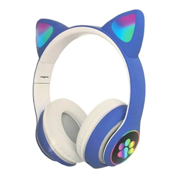 Auriculares gamer inalámbricos CAT STN-28 azul con luz LED