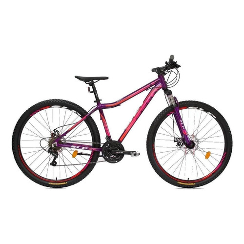 Mountain bike femenina SLP 25 Pro Lady R29 21v color lila/blanco/fucsia con pie de apoyo  