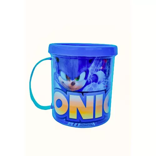 Boneco Sonic Vermelho 16cm Caneca 350m Sega Coleção (cores