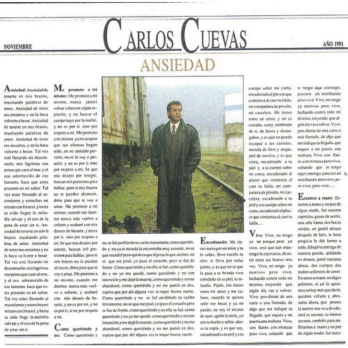Carlos Cuevas Ansiedad | Cd Música Nueva