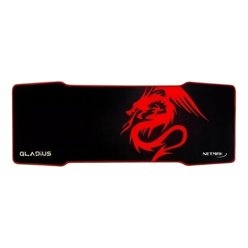 Mouse Pad Para Mouse Y Teclado Gamer Xl 80cm X 30cm Netmak E Color Negro con rojo Diseño impreso N/A