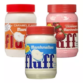 Marshmallow De Colher Pote Fluff Melhor Do Mundo Kit 3 Sabor