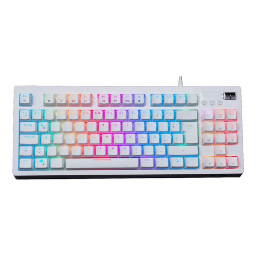 Teclado gamer VSG Quasar RGB QWERTY español latinoamérica color blanco con luz RGB