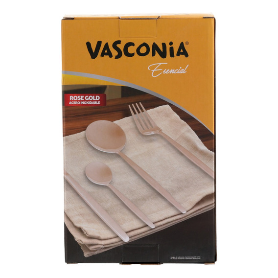 Juego De Cubiertos Vasconia Esencial Rose Gold 16pzas