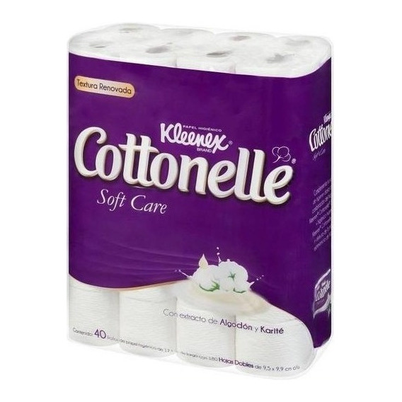 Papel Higiénico Kimberly-clark Kleenex Cotonelle Doble Hoja De 40 u